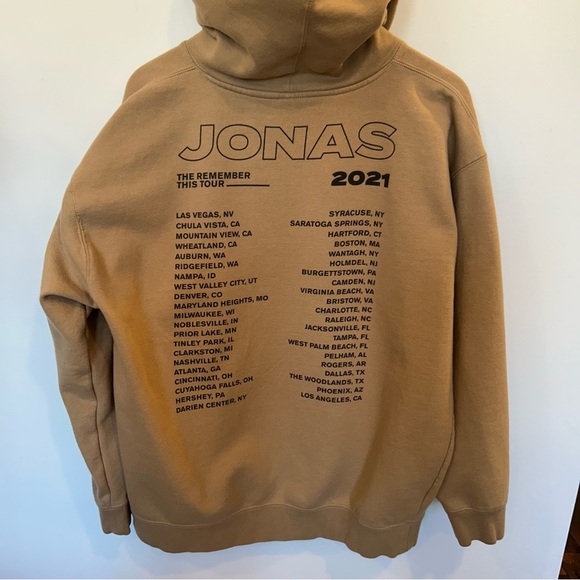 Jonas Brothers 2021 Tour Tan and Black Pullover Hoodie - Picture 5 of 5
